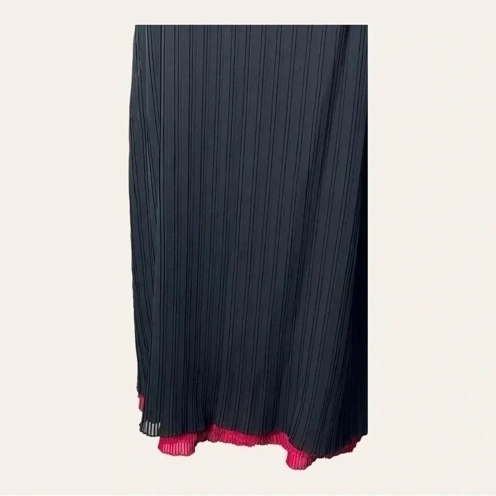0485W. JUICY COUTURE MINI DRESS ACCORDION BLACK AND PINK IN‎ COLOR SIZE 0